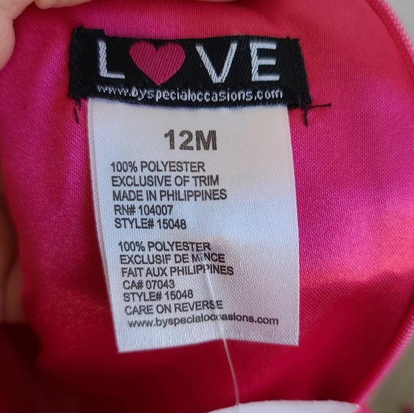 Girls Hot Pink Fuchsia Dress 9-12 Mth - Picture 5 of 5